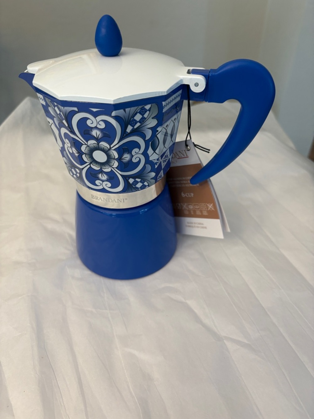 Brandani Italian Style Espresso/Moka Pot 6 Cup SicilianRed Carriage Design - Picture 5 of 9